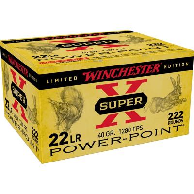Winchester Super-X Power-Point 22 LR Rimfire Ammunition 222 Round Box