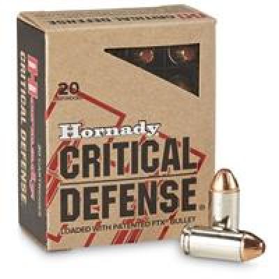 Hornady Critical Defense FTX Pistol Ammunition