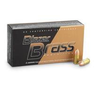 Blazer 9mm Luger Blazer Brass FMJ, 124gr, 50ct