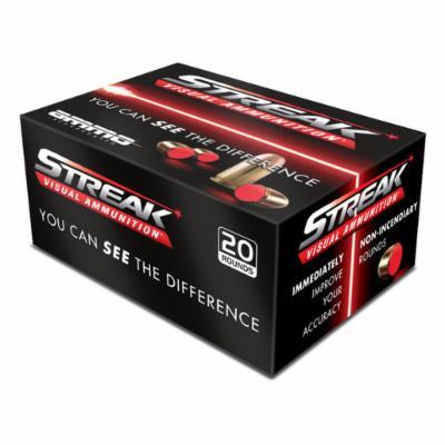 Streak Visual Ammunition, 9mm, FMJ, 124 Grain, 20 Rounds