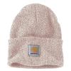 Carhartt Men's Knit Cuffed Beanie  Ash Rose/Marshmallow Marl  OFA