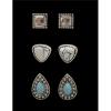 M F Western Products Womens 3 Pair Stud Earring Set N/a N/a