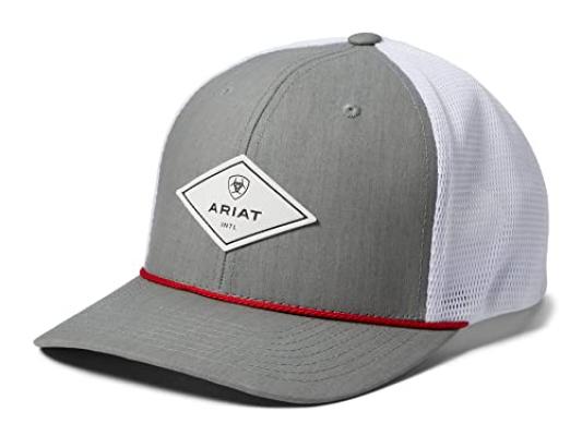 Ariat Mens Flexfit Grey Rope Cap