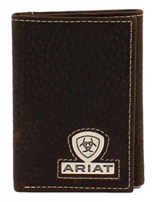 ARIAT Men's TriFold Shield Logo Concho Wallet