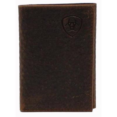 ARIAT Mens Trifold Shield Logo Wallet