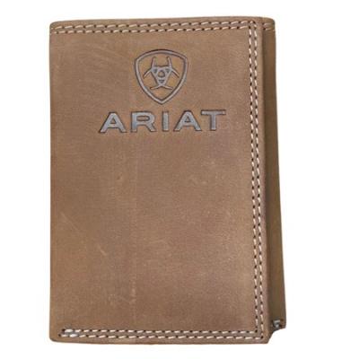 ARIAT Men's Trifold Embroidered Browns Logo Wallet