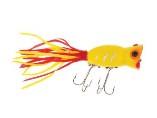 Arbogast Hula Popper Topwater Baits 2  Yellow 3/8 Oz.