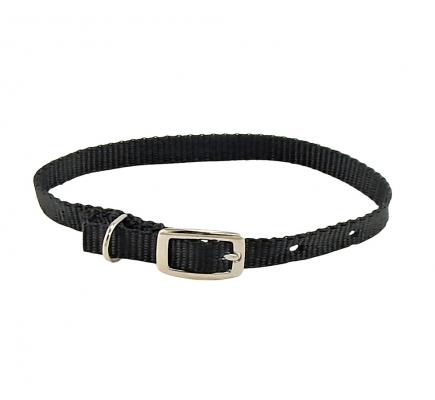 Valhoma Single-Thick 3/8" Nylon Dog Collar, Various Sizes, Black