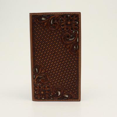 M&F Western N500014002 Rodeo Floral Tooled ID Nocona Western Wallet for Men