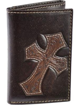 Nocona Mens Tr-fold with  Diagonal Cross