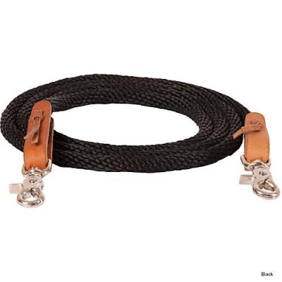 Mustang Round Braided Trail Reins Black