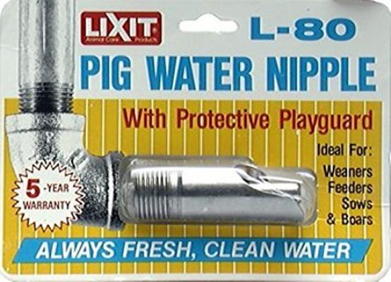 Lixit   Inch Automatic Nipple Drinking Waterer for Swine, Dogs, Goats,