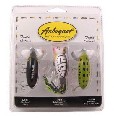 Arbogast Triple Threat Jitterbug/Hula Popper Kit