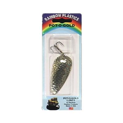 Double X Tackle Pot-o-gold Bass & Trout Spoon Fishing Lure  Hammered Brass