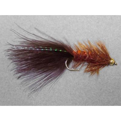 Perfect Hatch Streamer BH Wooly Bugger Fly, Size 6, Brown