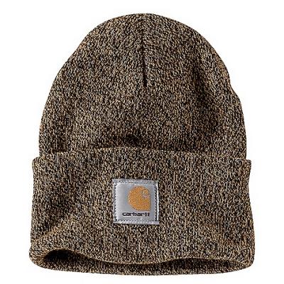 77817800 Mens Knit Cuffed Beanie, Dark Brown & Sandstone