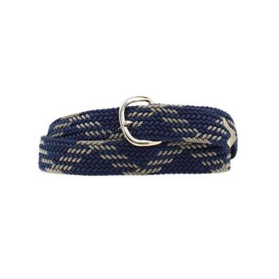 Nocona Belt Co Men's Nylon Cord Braided Belt - Navy and Grey One Size