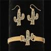M&F Western Crystal Cactus Bracelet/Earrings Set