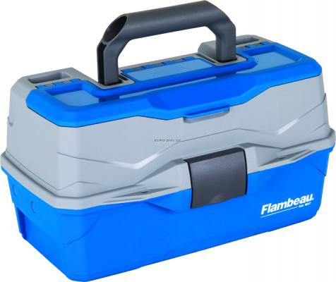 Flambeau 6382TB 2-Tray Hard Tackle Box-Blue, w/Flip-top lid accessory