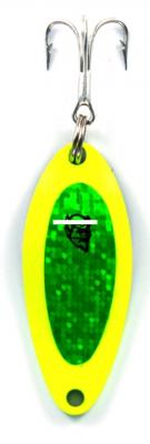Eppinger 52101 Devle Dog Pup Spoon, 1/4oz. Chartreuse w/Green Tape