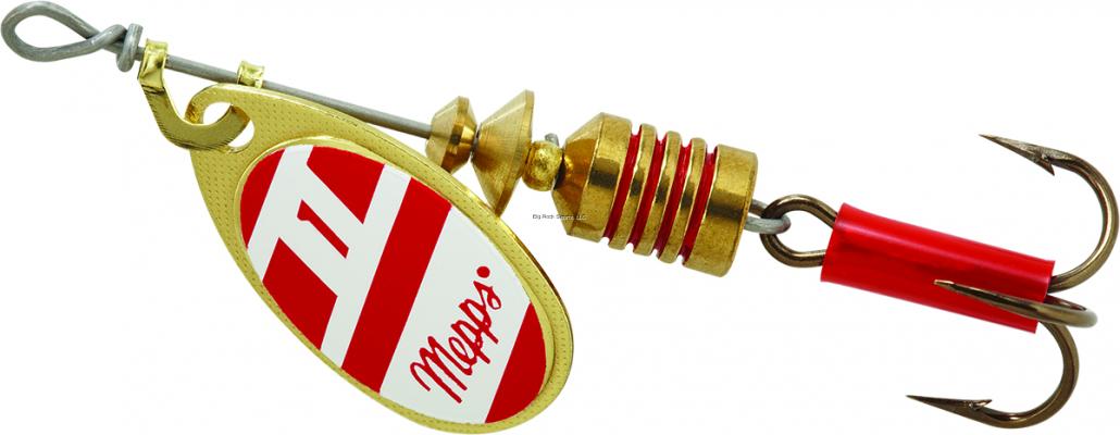 Mepps B1 G/RW Aglia In-Line Spinner, 1/8 oz, Plain Treble Hook,
