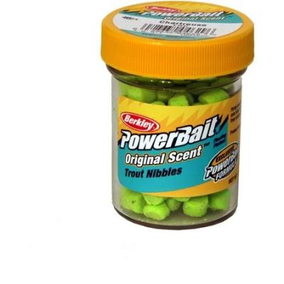 Berkley TNC PowerBait Trout Nibbles Chartreuse 1.1oz Jar