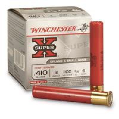 Winchester, Super-X, High Brass Game Loads, 410 Gauge, 3&quot; 3/4 Ozs., 25