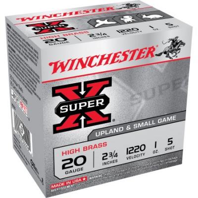 Winchester Super-X High Brass Ammo 20 Gauge 2-3/4" 1 Oz #5 Shot - 20 Gauge