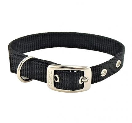 Valhoma Single-Thick 5/8" Nylon Dog Collar, Various Sizes, Black