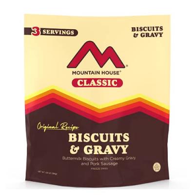 290095 Classic Biscuits & Gravy with Freeze Dried Backpacking & Camping Food
