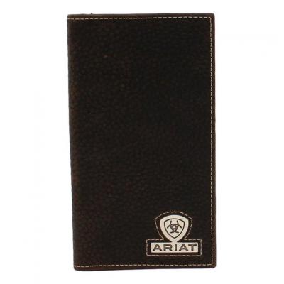 Ariat A35467282 Mens Top Grain Leather with Silver Logo Rodeo Wallet &